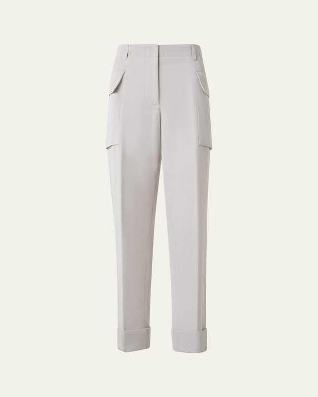 Marley Cropped Cotton-Linen Cargo Pants